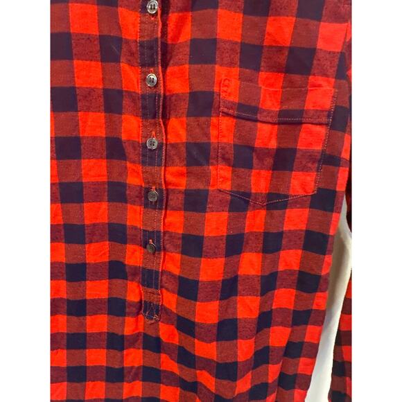 J. CREW Women’s Perfect Fit Plaid Black &Red Button Front Shirt Size XS - Picture 2 of 6